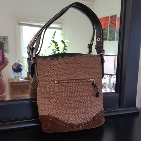 Coach Jacquard Mini Signature Hobo Bag  EUC - Picture 2 of 6